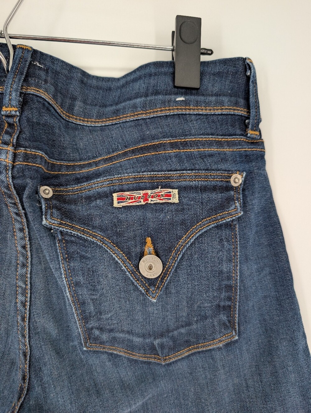 Hudson Jeans Beth Petite Baby Boot Cut Jeans Dark Wash Flap Pocket Y2k 29 - Picture 7 of 10